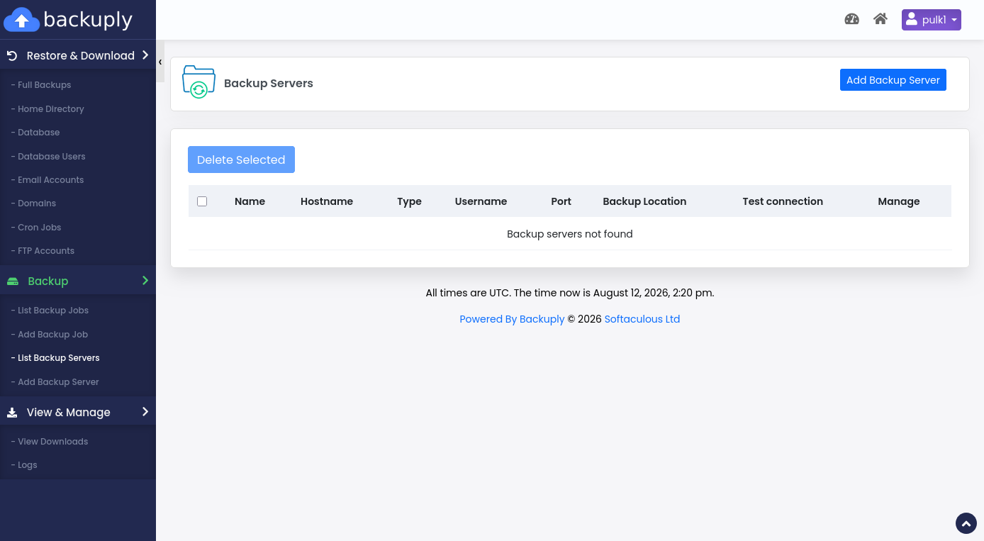 Backuply end-user backup servers