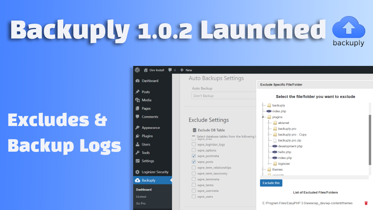 Backuply Version 1.0.2 Launched