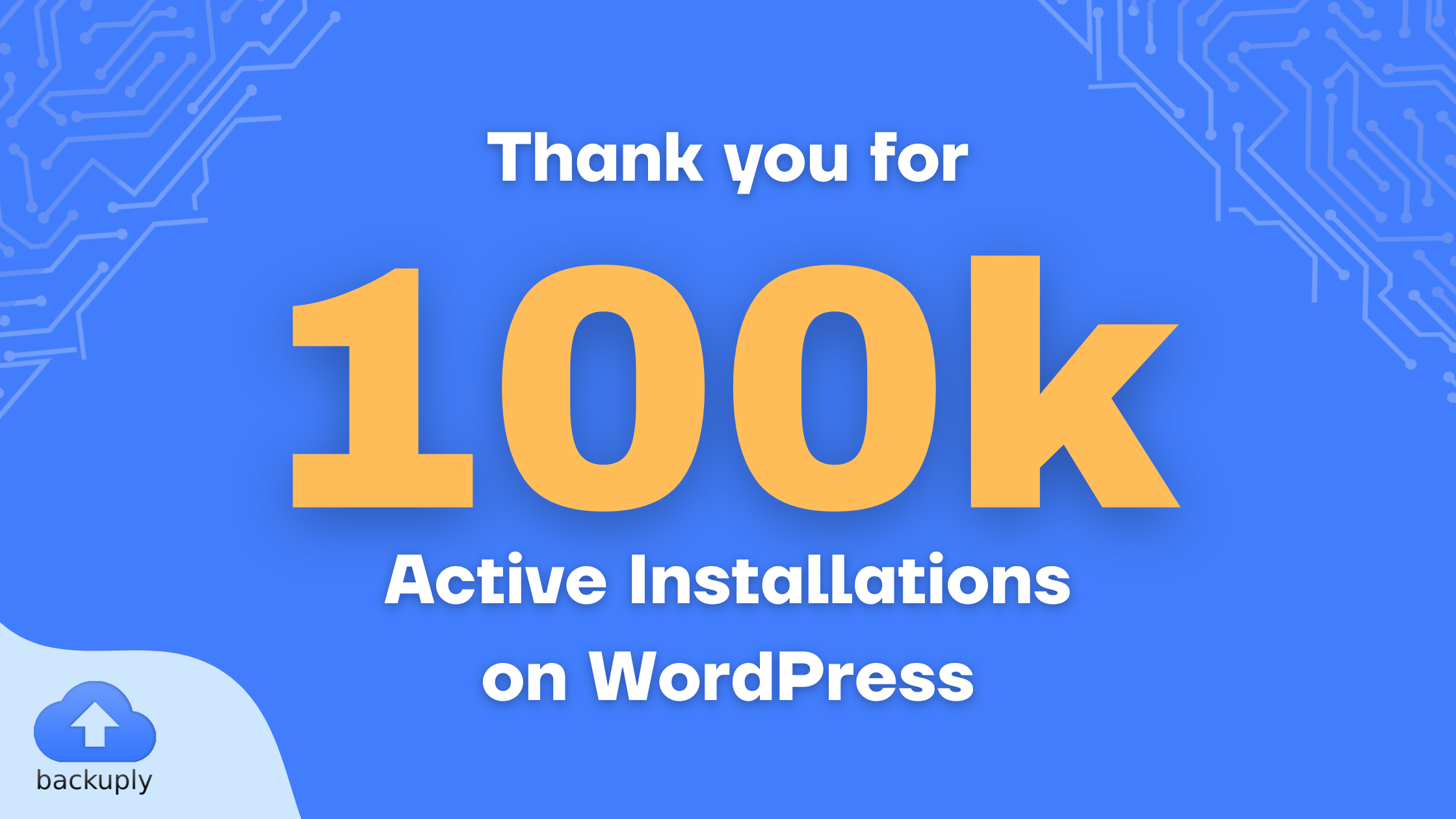 Backuply Crossed 100k active WordPress installs