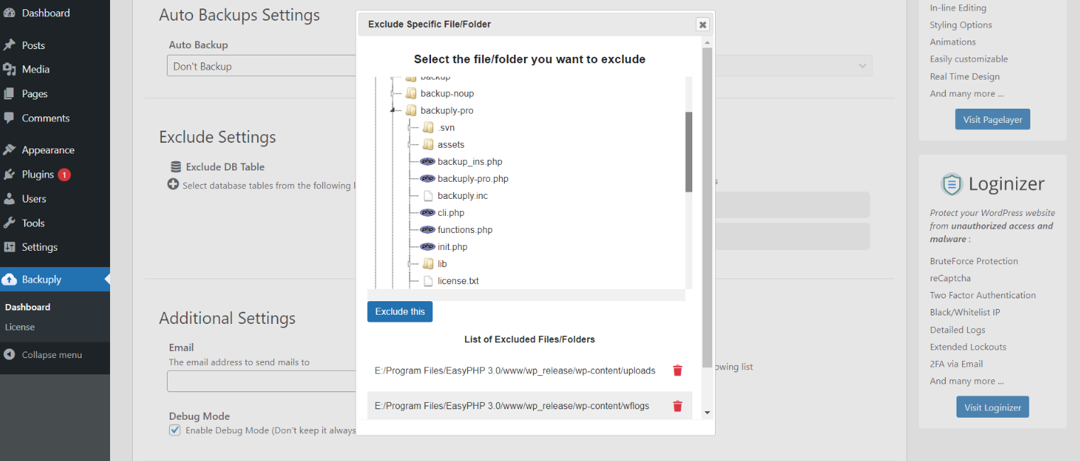 Exclude Exact Folder