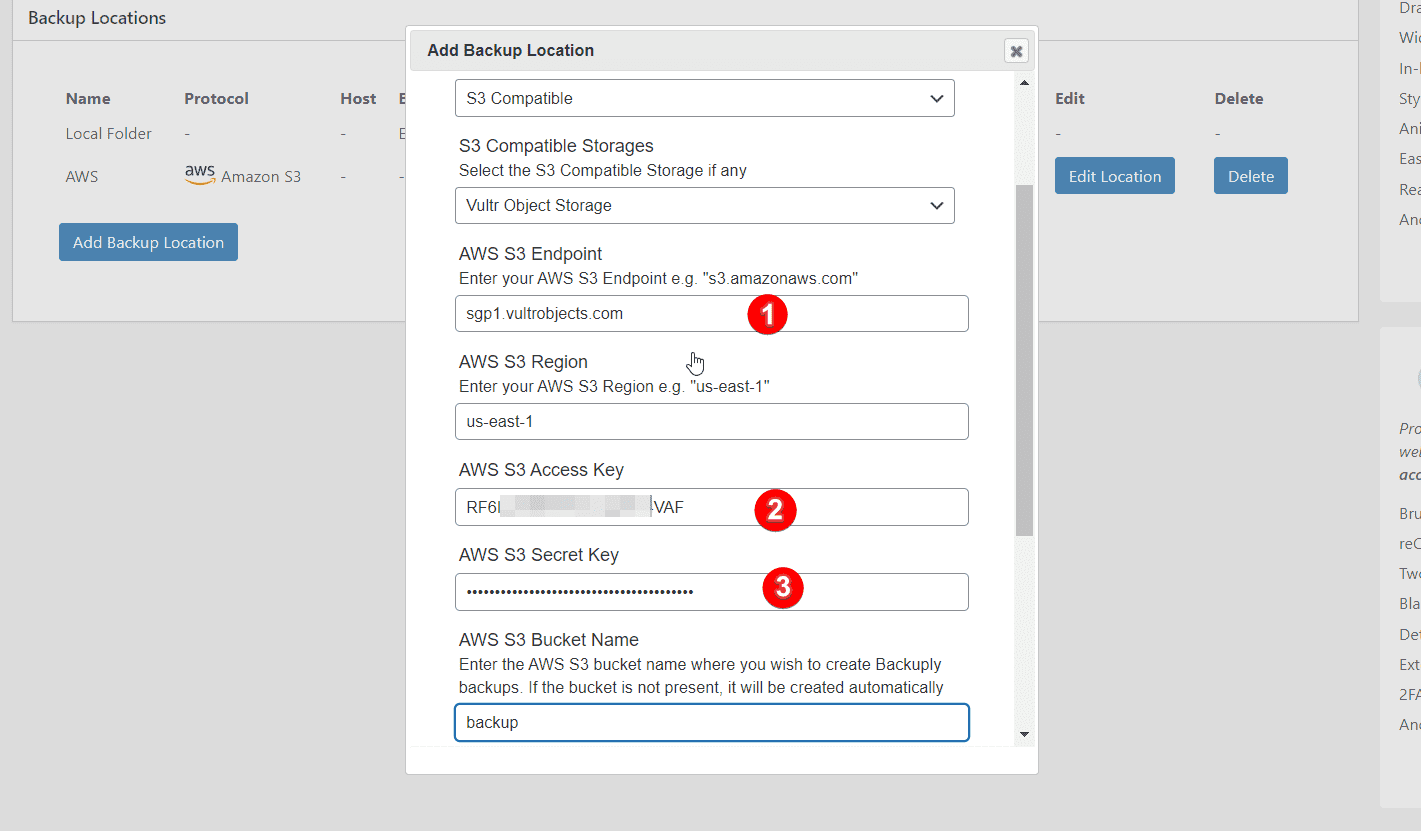 Add Vultr to Backuply