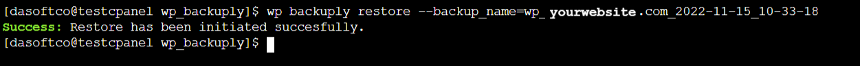 Restore Website using WP-CLI