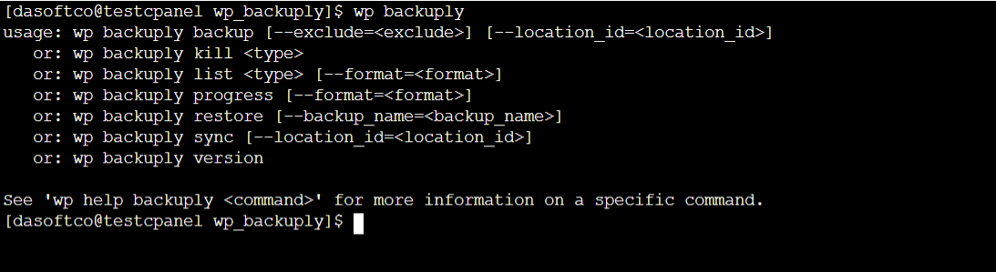 wp backuply command